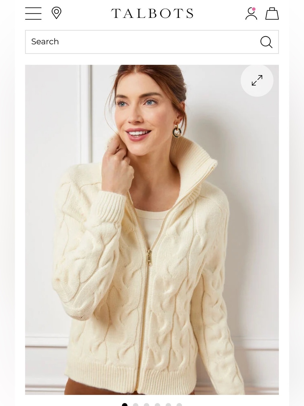 Talbots Cable knit Zip Front Cardigan- worn a few times. 150 retail